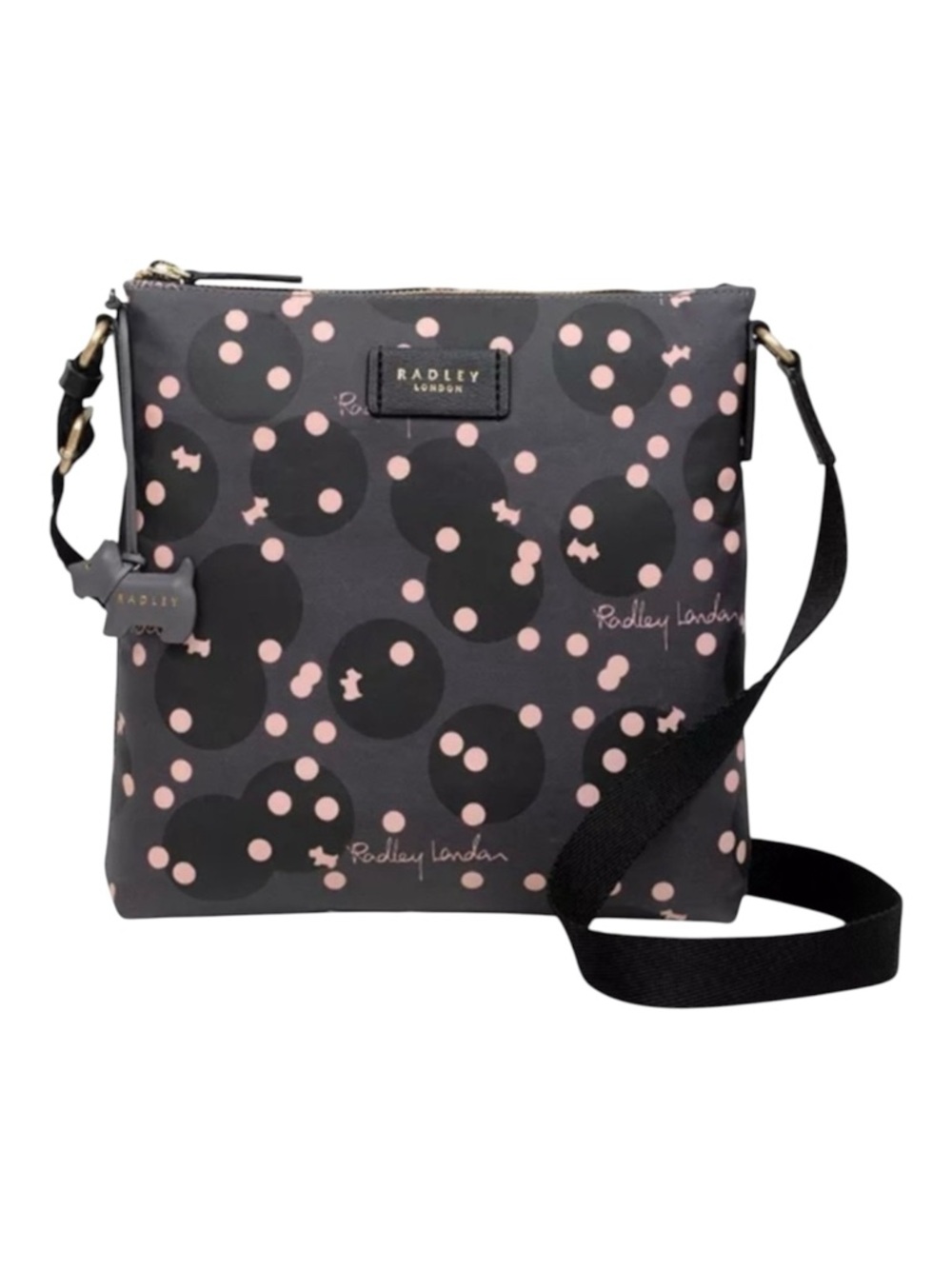 Radley London Clouds Hill Polka Dot Scottie Crossbody Bag Coated Cotton